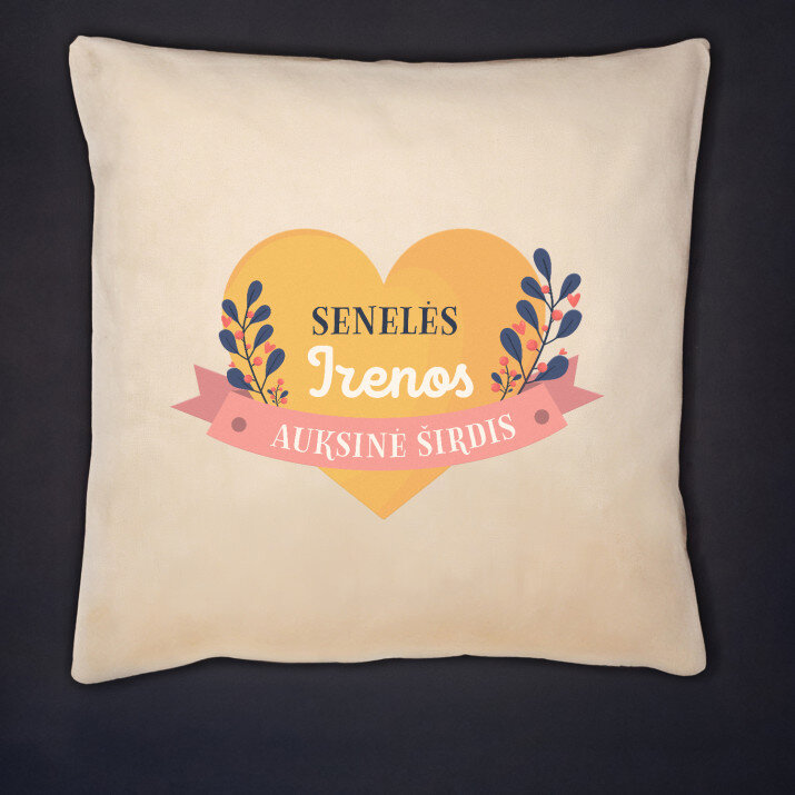 Senelės auksinė širdis - Dekoratyvinė pagalvė