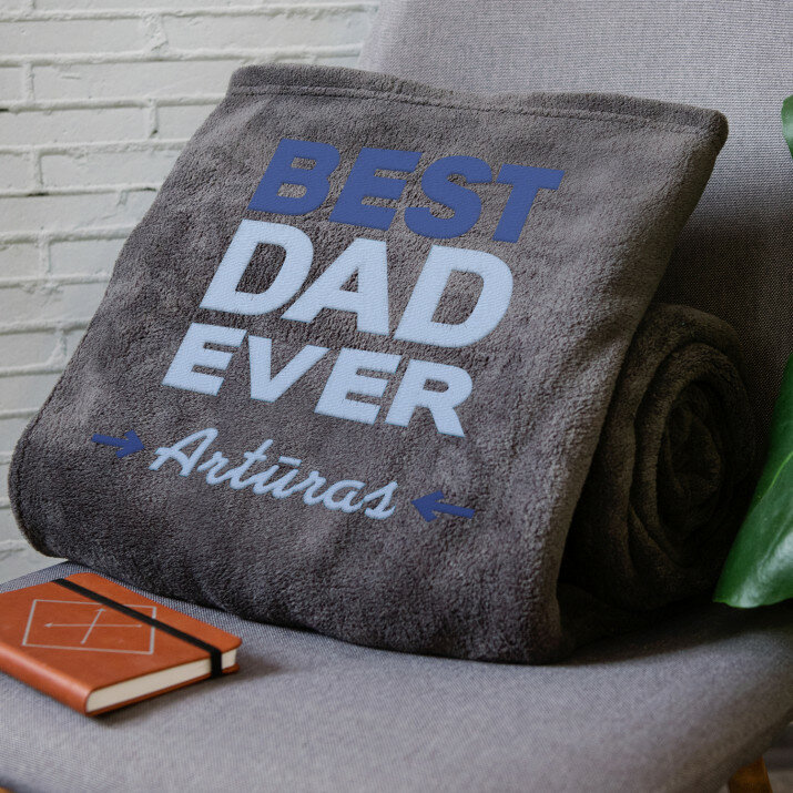 Best dad ever - Išsiuvinėtas pledas