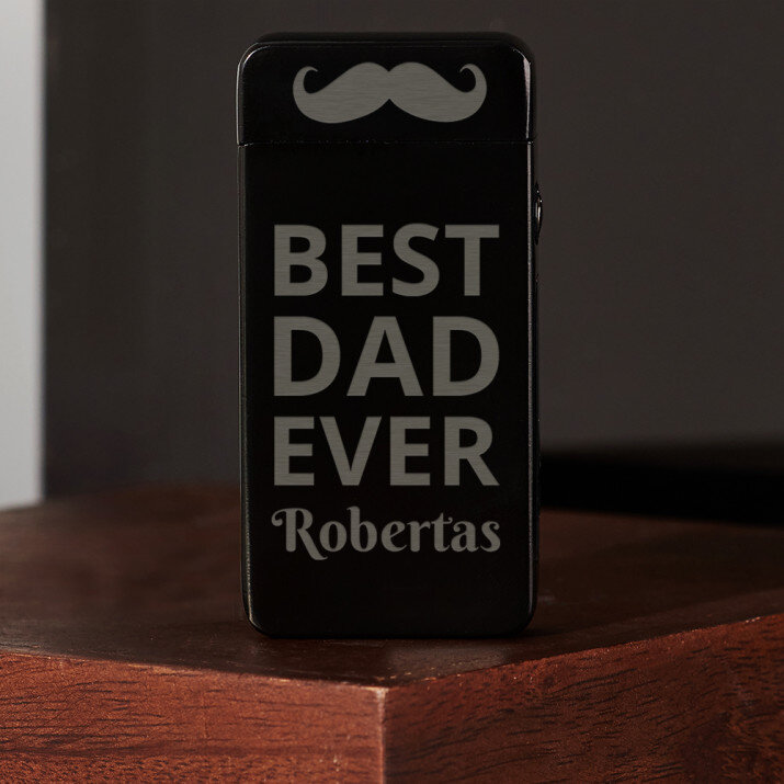 Best dad - Juodas plazminis žiebtuvėlis