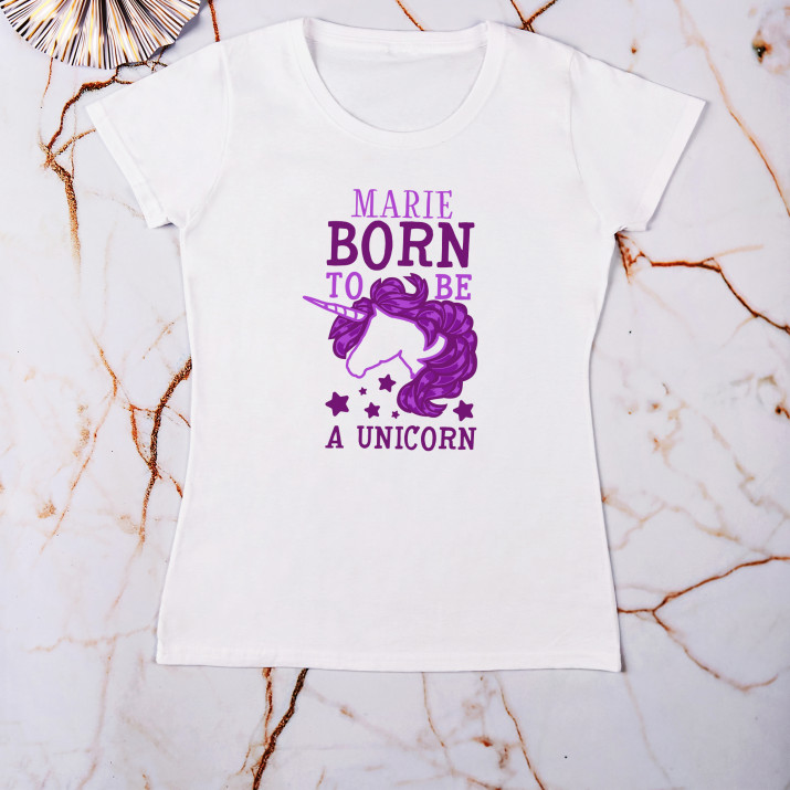 Born to be a unicorn - Moteriški marškinėliai su spauda