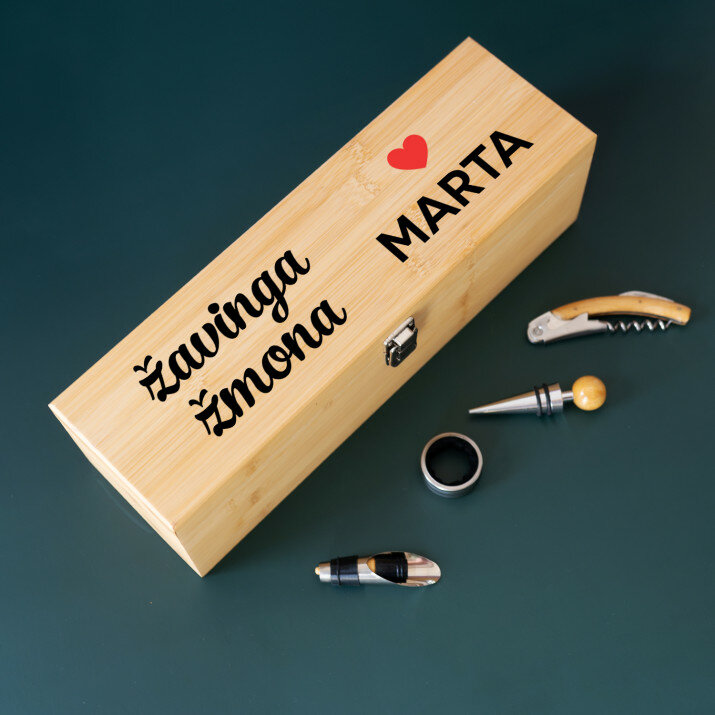 žavinga žmona - Vyno dėžutė su priedais