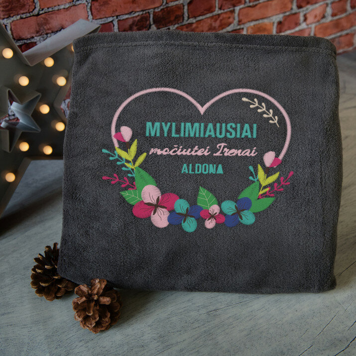 Mylimiausiai močiutei - Išsiuvinėtas pledas