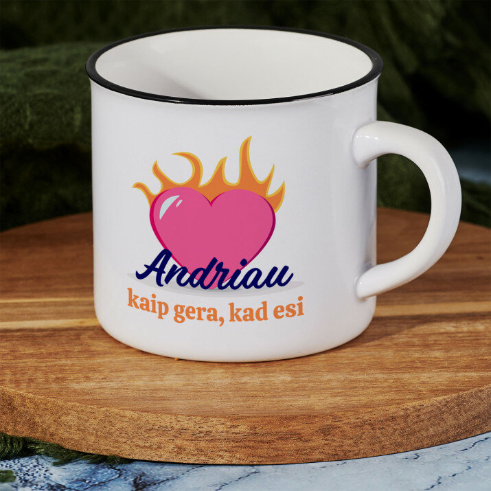 Kaip gera, kad esi - Keramikinis puodelis su juodu apvadu