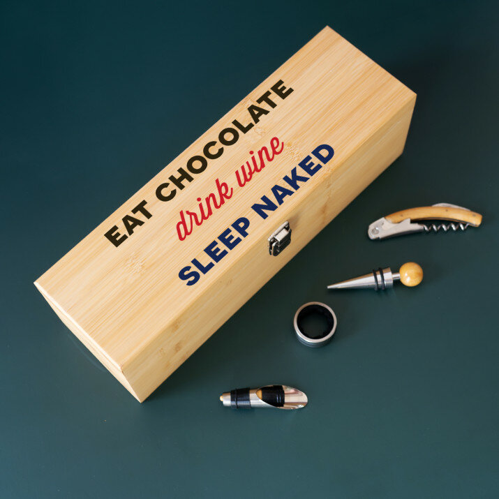 Drink wine - Vyno dėžutė su priedais