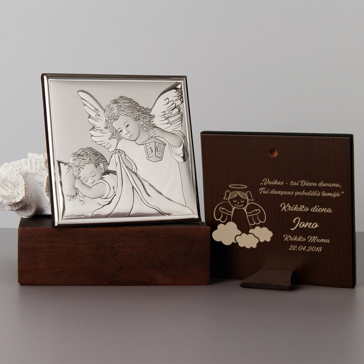 Tai Dievo dovana - Angelas su žibintu - Sidabrinis Graviruotas paveikslėlis Tai Dievo dovana - Angelas su žibintu - Sidabrinis Graviruotas paveikslėlis