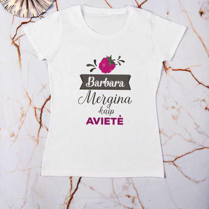 Mergina kaip avietė - Moteriški marškinėliai su spauda