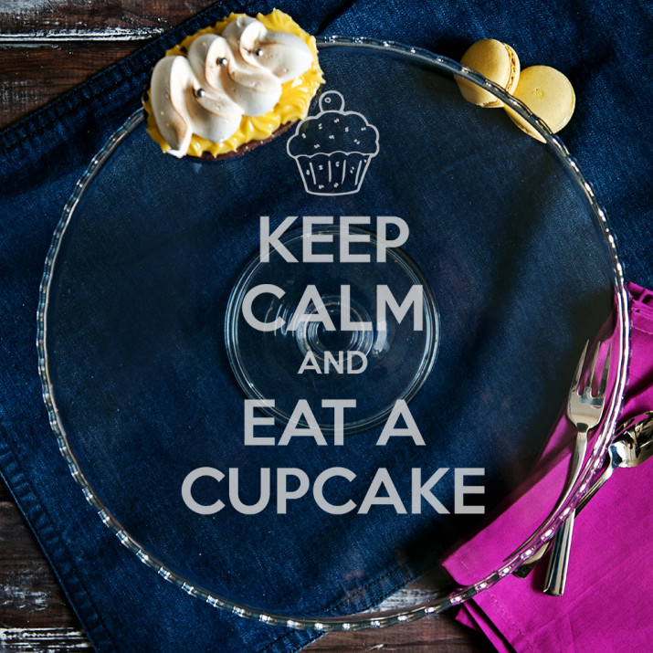 Eat cupcake - Stiklinis padėklas