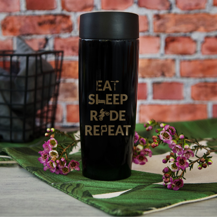 Eat, sleep, ride - Terminis puodelis