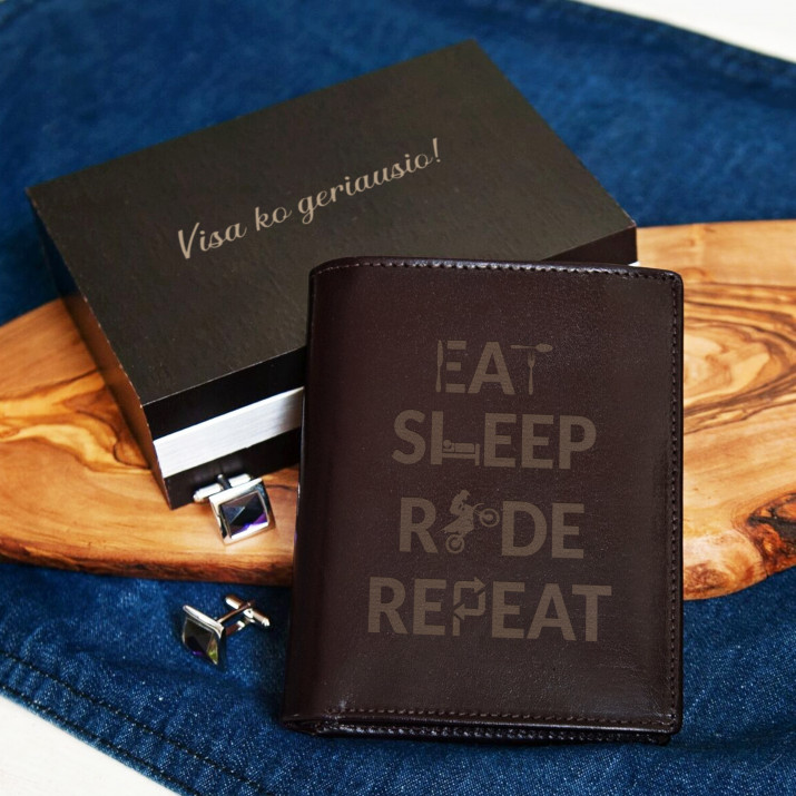 Eat, sleep, ride - Odinė piniginė