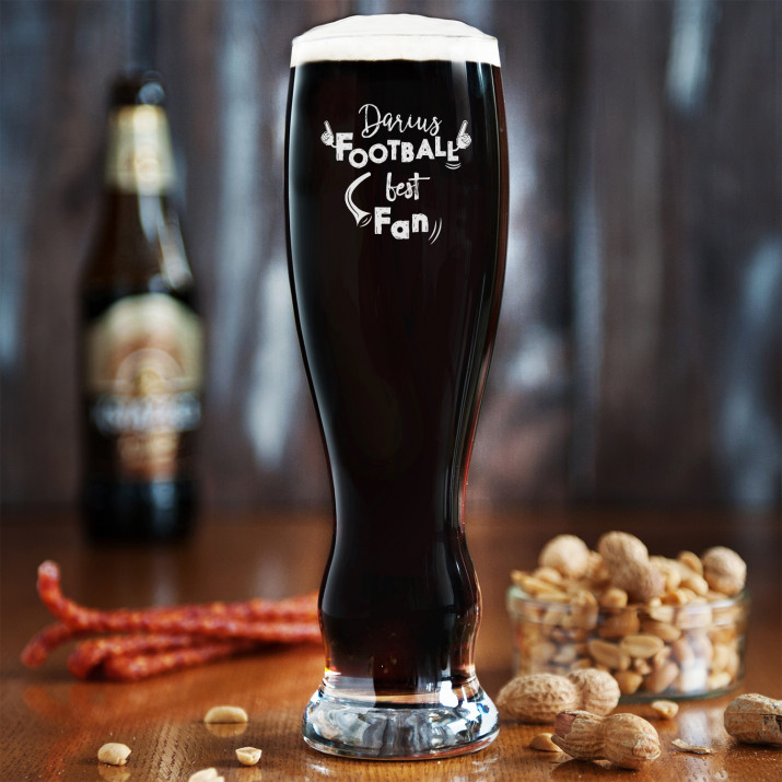 Football fan - Graviruotas alaus bokalas
