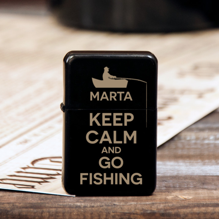 Go fishing - Graviruotas Žiebtuvėlis