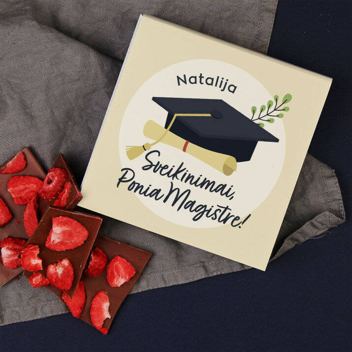 Svekinimai ponia magistre - Šokolado plytelė su braškėmis
