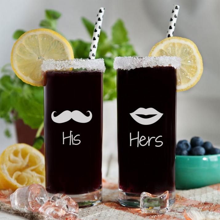 His&Hers - Dvi graviruotos stiklinės