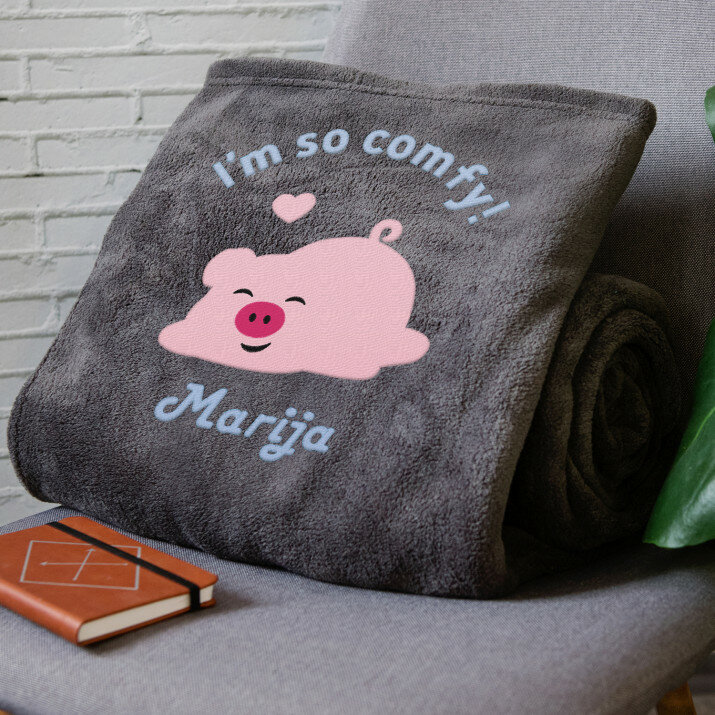 I`m so comfy - Išsiuvinėtas pledas