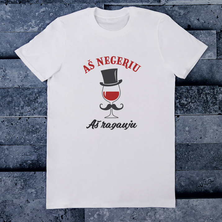 aš negeriu - Vyriški marškinėliai su raštu
