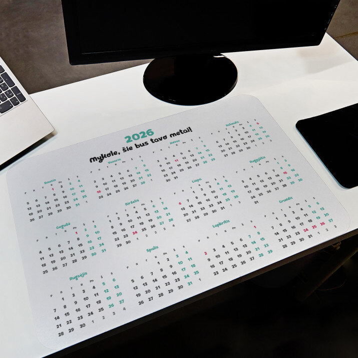 Kalendorius tavo metai - kilimėlis ant rašomojo stalo
