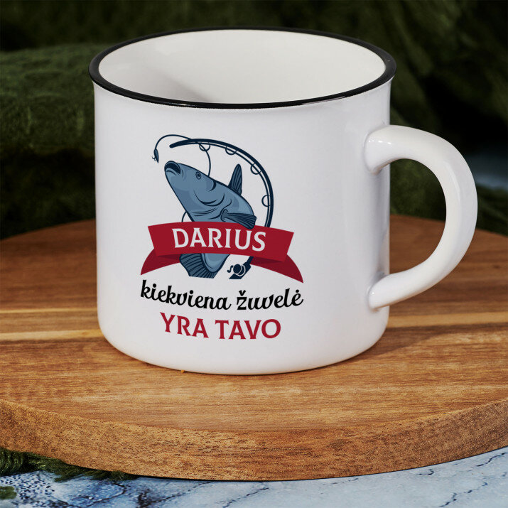 Kiekviena žuvelė yra tavo - Keramikinis puodelis su juodu apvadu