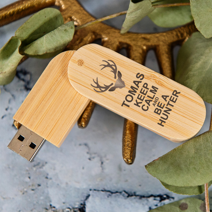 Keep calm hunter - USB atmintinė su spauda