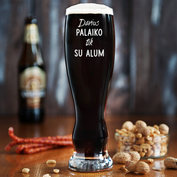 Palaiko tik su alumi - Graviruotas alaus bokalas