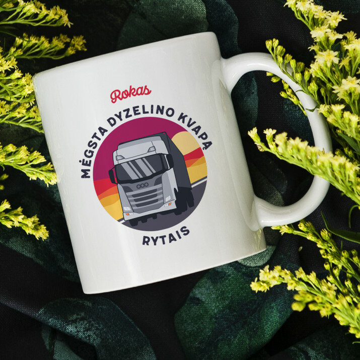 Rytais mėgsta dyzelino kvapą - Personalizuotas puodelis