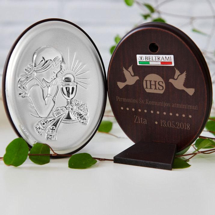 Komunija - Mergaitė - Sidabrinis paveikslas