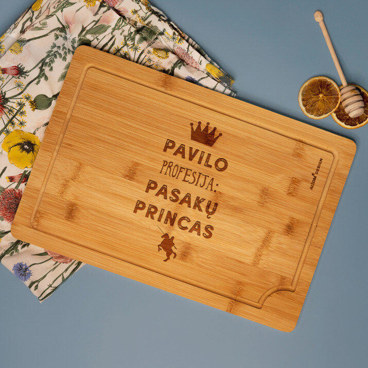 Pasakų princas - Pjaustymo lenta su graviravimu 