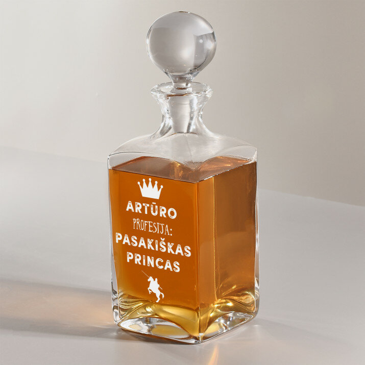 Pasakiškas princas - Graviruotas viskio grafinas