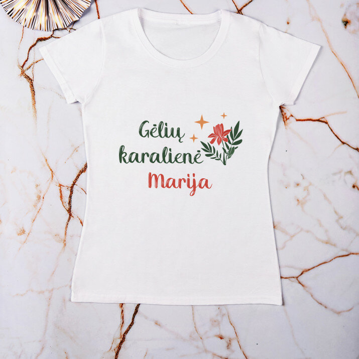 Gėlių karalienė - Moteriški marškinėliai su spauda