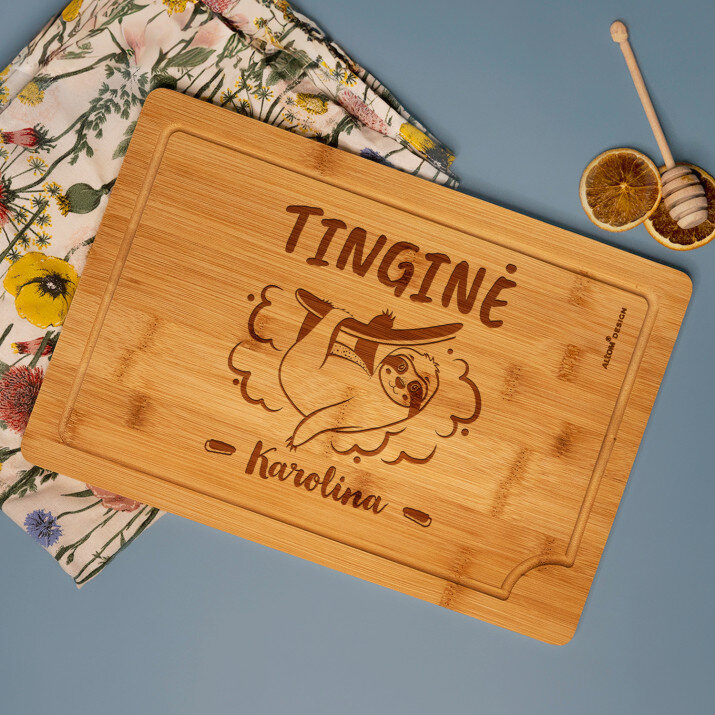 Tinginė - Pjaustymo lenta su graviravimu 