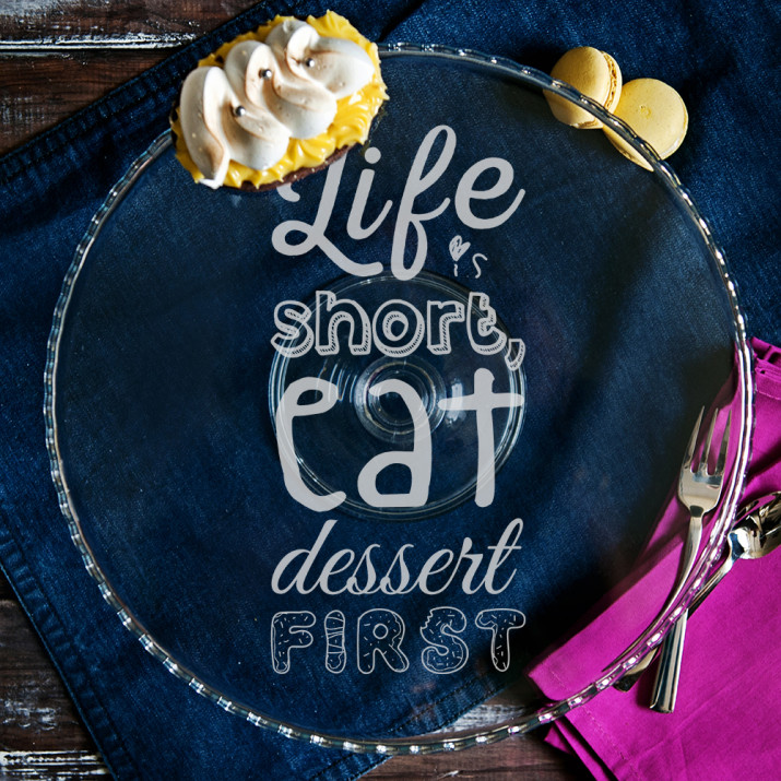 Life is short - Stiklinis padėklas