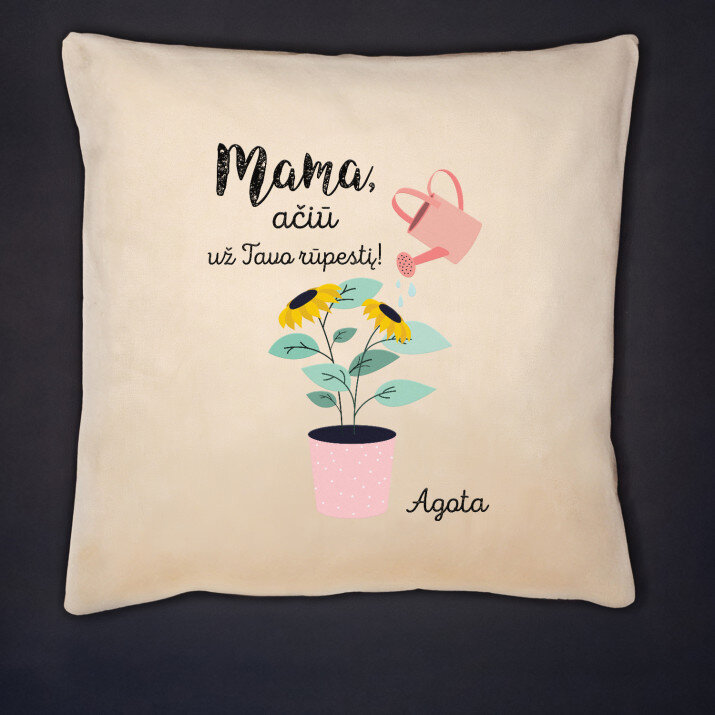 Mama, ačiū už rūpestį - Dekoratyvinė pagalvė