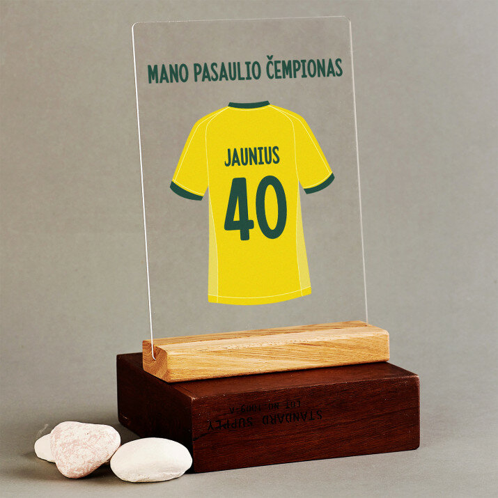 Mano pasaulio čempionas - Spauda ant akrilinio stiklo su stovu