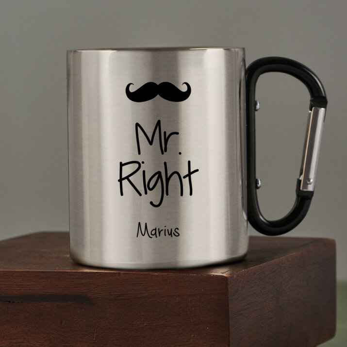 Mr. Right - Metalinis puodelis su karabinu