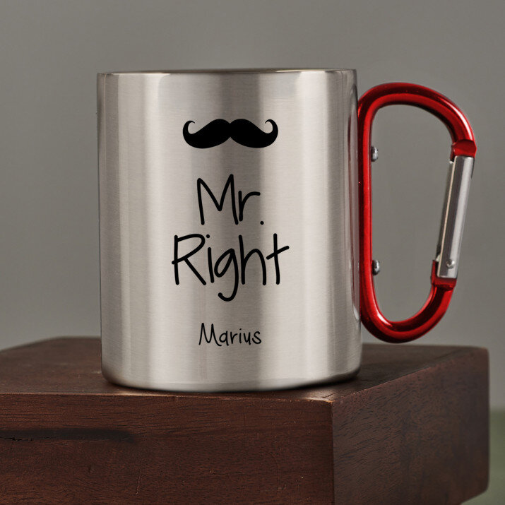 Mr. Right - Metalinis puodelis su karabinu Mr. Right - Metalinis puodelis su karabinu