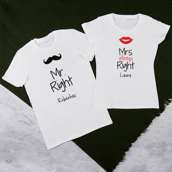 Mr right, mrs always right - Marškinėlių rinkinys poroms