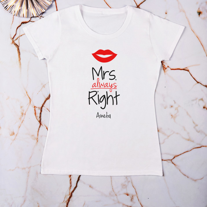 Mrs always right - Moteriški marškinėliai su spauda