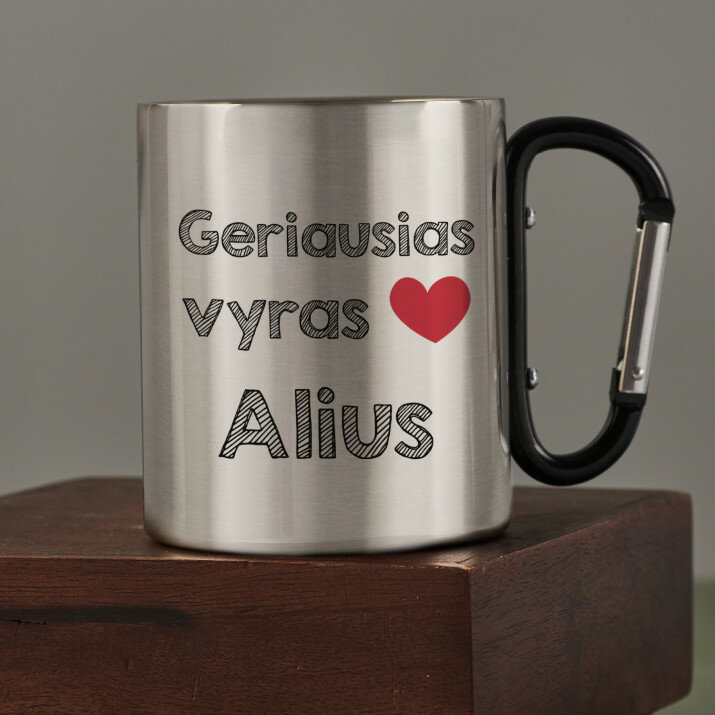 Geriausias vyras - Metalinis puodelis su karabinu