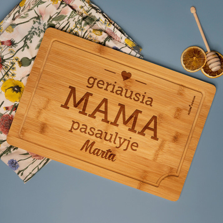 Geriausia mama - Pjaustymo lenta su graviravimu 