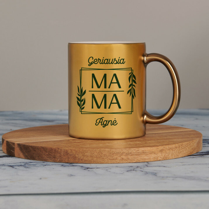 Geriausia mama - lapeliai - Auksinis puodelis