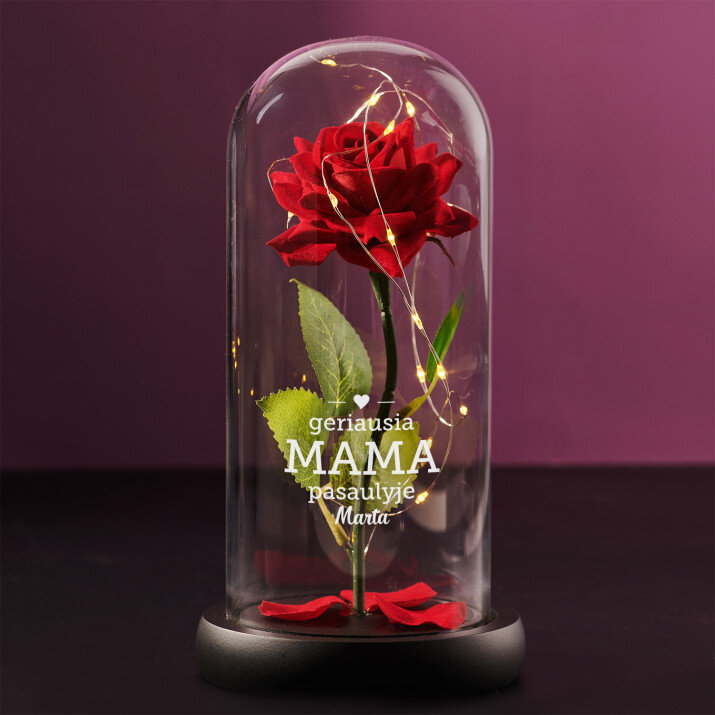 geriausia mama - amžina rožė stikle