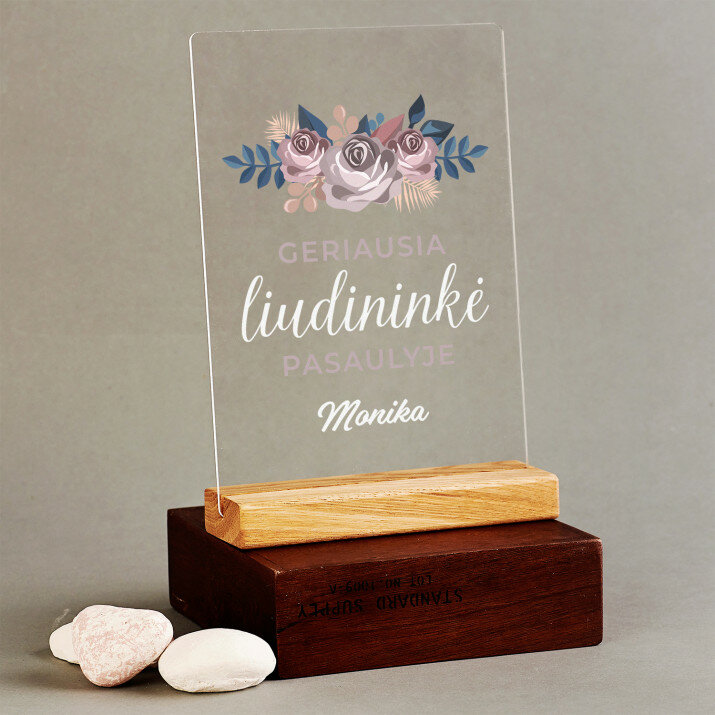 Geriausia liudininkė - Spauda ant akrilinio stiklo su stovu