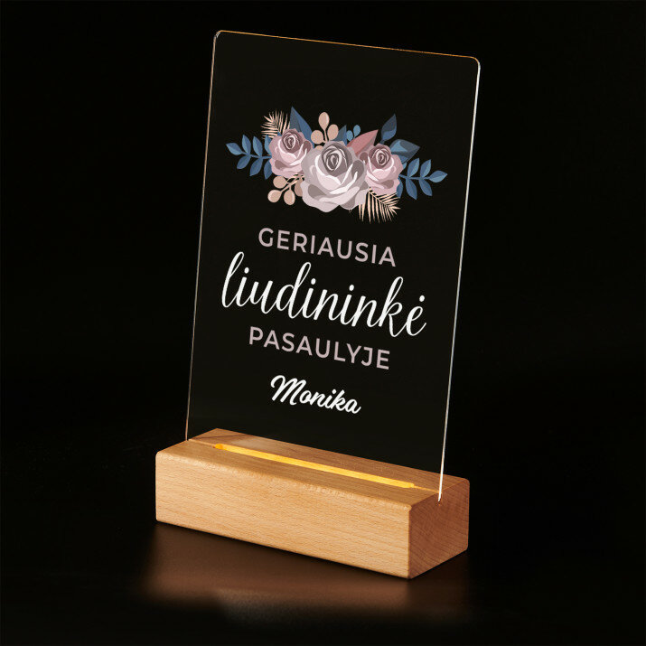 Geriausia liudininkė - Spauda ant akrilinio stiklo su LED stovu