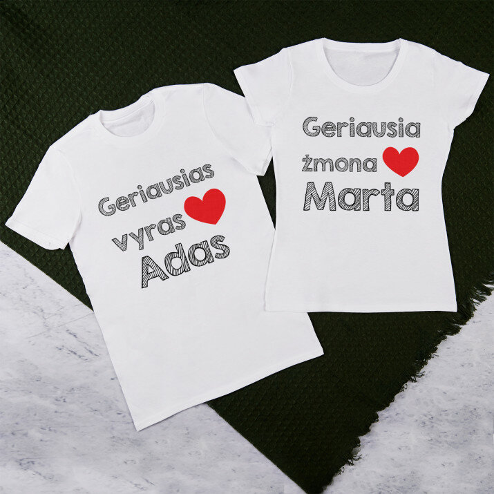 Geriausias vyras, žmona - Marškinėlių rinkinys poroms
