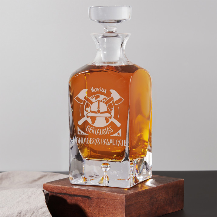 Geriausias ugniagesys - Graviruotas viskio grafinas