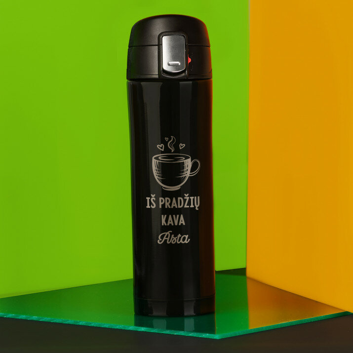 Iš pradžių kava - Terminis puodelis 440 ml
