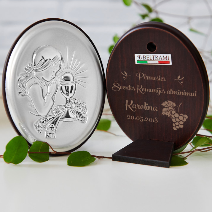 Komunijos atminimui - Mergaitė - Sidabrinis paveikslas