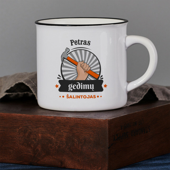 Gedimų šalintojas - Keramikinis puodelis su juodu apvadu