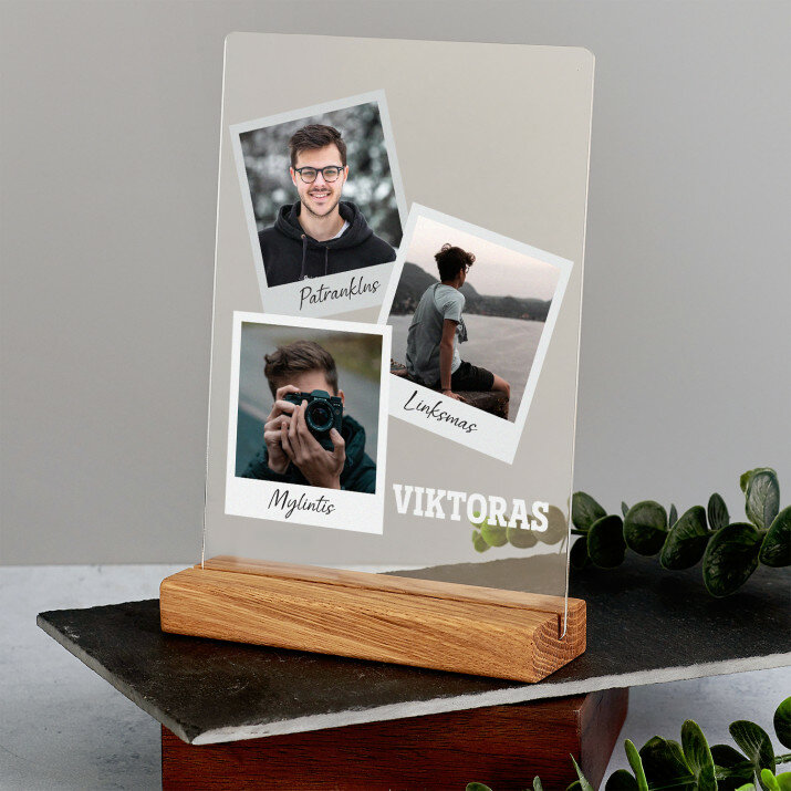 Polaroidai - Spauda ant akrilinio stiklo su stovu