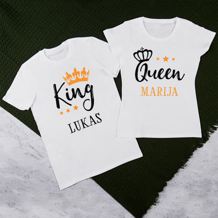 Queen, king - Marškinėlių rinkinys poroms