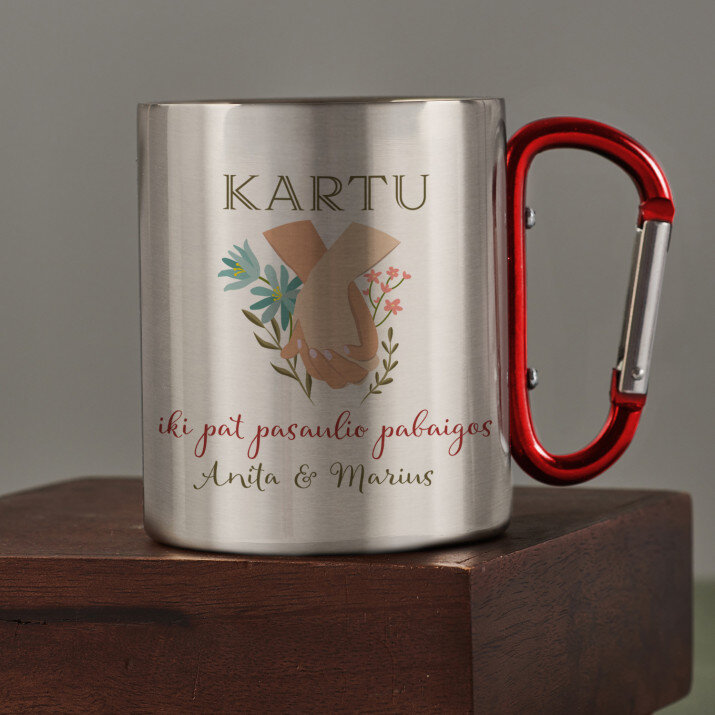 Kartu iki pat pasaulio pabaigos - Metalinis puodelis su karabinu Kartu iki pat pasaulio pabaigos - Metalinis puodelis su karabinu